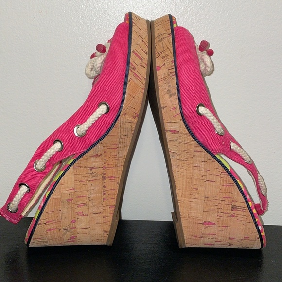 SPERRY TOPSIDER SOUTHPORT PINK SLINGBACK WEDGES. Size 9 - Picture 8 of 10